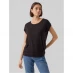 Жіноча футболка Vero Moda VM Ava Plain Shirt Sleeve T-Shirt Womens Black