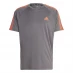 Мужская футболка с коротким рукавом adidas Classic 3 Stripe Sereno T Shirt Mens Grey/Orange