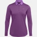 Under Armour Long Sleeve Signature Pique Polo Shirt Ladies Purple