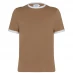 Мужская футболка Farah Groves Ringer T Shirt Beige 223