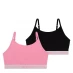 Jack Wills Kids Girls Multipack Bralettes 2 Pack Pink/Black