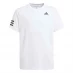 adidas Basic Club 3 Stripe T Shirt White/Black