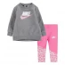 Nike Check Crew Jumper and Leggings Set Pinksicle