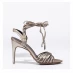 Reiss Cassidy Strap Heeled Sandals Silver