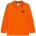 Boss Badge Long Sleeve Polo Shirt Orange 401