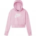 Детская толстовка Nike Club Crop Hoody Junior Girls Pink Foam