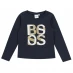 Детская футболка Boss Boss Logo Long Sleeve T Shirt Navy 857
