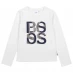 Детская футболка Boss Boss Logo Long Sleeve T Shirt Off White 117