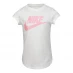 Nike Short Sleeve T-Shirt Infant Girls White/Pink