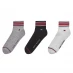 Tommy Hilfiger 3 Pack Sports quarter Socks Mens Blk/White/Gry