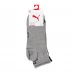 Puma 3 Pack Quarter Plain Socks Grey/White