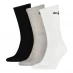 Puma 3 Pack Crew Socks Womens White/Grey
