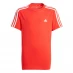 adidas Stripe Essentials T-Shirt Junior Red/White
