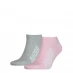 Puma 2 Pack BWT LS Sneaker Socks Basic Pink