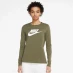 Nike Futura Long Sleeve T Shirt Womens Olive