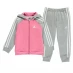 Детский спортивный костюм adidas 3 Stripe Fleece Tracksuit Pink/Grey