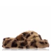 Fabric Cross Mule Chldrens Slipper Tan Leopard
