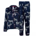 Женская пижама Chelsea Peers Satin Button Up Pyjama Set Zebra Navy