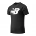 New Balance Stacked Logo T Shirt Mens Black