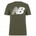 New Balance Stacked Logo T Shirt Mens Khaki