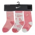 Nike Patterned Crew 3 Pack Socks Unisex Babies Bleached Coral