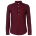 Farah Oxford Long Sleeve Shirt Burgundy