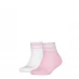 Puma Quarter Socks 2 Pack Pink/White