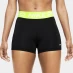 Женские шорты Nike Pro Three Inch Shorts Womens Black/ Volt