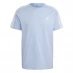 adidas Essentials 3-Stripes T-Shirt Mens Blue Dawn/Wht