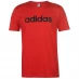 adidas Essentials Single Jersey Linear Embroidered Logo T-Shirt Mens Red Linear