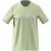 adidas Essentials Single Jersey Linear Embroidered Logo T-Shirt Mens Lime/White