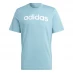adidas Essentials Single Jersey Linear Embroidered Logo T-Shirt Mens Pre Blue Lin