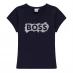 Boss Logo T Shirt Blue 868
