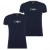 Emporio Armani 2 Pack Chest Logo T Shirt Navy