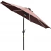 Outsunny 2.7m Garden Parasol with Solar LED Light Brown