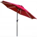 Outsunny 2.7m Garden Parasol with Solar LED Light Red