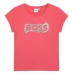 Boss Logo T Shirt Pink 49H