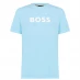 Boss Logo Print T-Shirt Light Blue 459