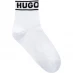 HUGO 2 Pack Logo Quarter Socks White 100