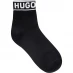 HUGO 2 Pack Logo Quarter Socks Black 001