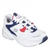 Skechers D-Lites Airy Trainers Ladies White/Navy/Red