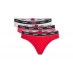 Жіноча білизна Hugo 3 Pack Stripe Thong Red/Magenta/Pnk