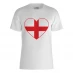 Classicos de Futebol Women's Football Cup England Heart Flag T-Shirt White