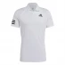 adidas Club 3 Stripe Polo Shirt Mens White/Black