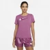 Женская футболка Nike DriFit Swoosh Run T Shirt Womens Light Bordeaux
