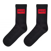 Женские носки HUGO 2 Pack Rib Label Crew Socks