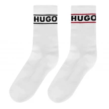 Женские носки HUGO 2 Pack Ribbed Logo Crew Socks