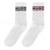 Женские носки HUGO 2 Pack Ribbed Logo Crew Socks White 100