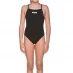 Arena Girls Sports Swimsuit Solid Lightech Black/White