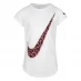 Nike Leopard Swoosh T Shirt Infant Girls White